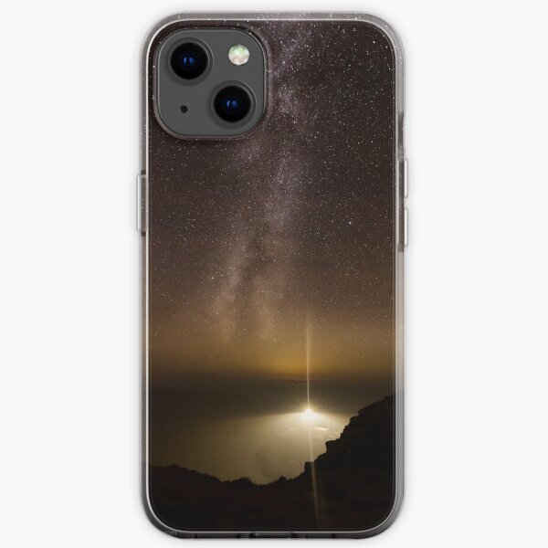 Milky Way over Lighthouse iPhone Soft Case
