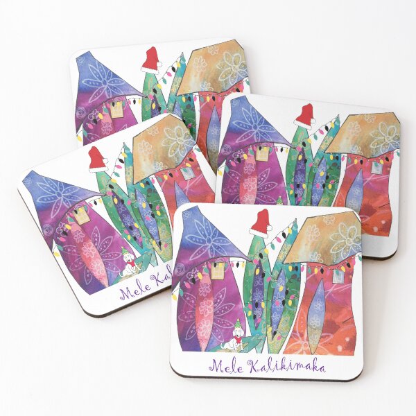 Item preview, Mele Kalikimaka - surf shacks lit up for the holiday designed and sold by Artfully Abstracted.