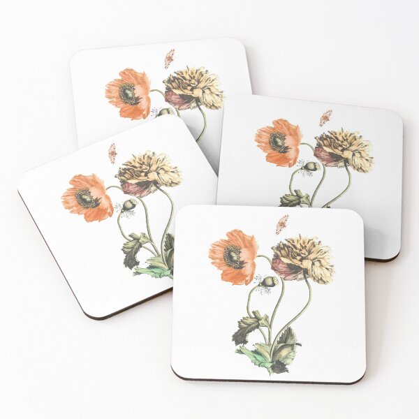 Item preview, Three Poppies and a butterfly / The beauty of Classic Art designed and sold by JJAarts.