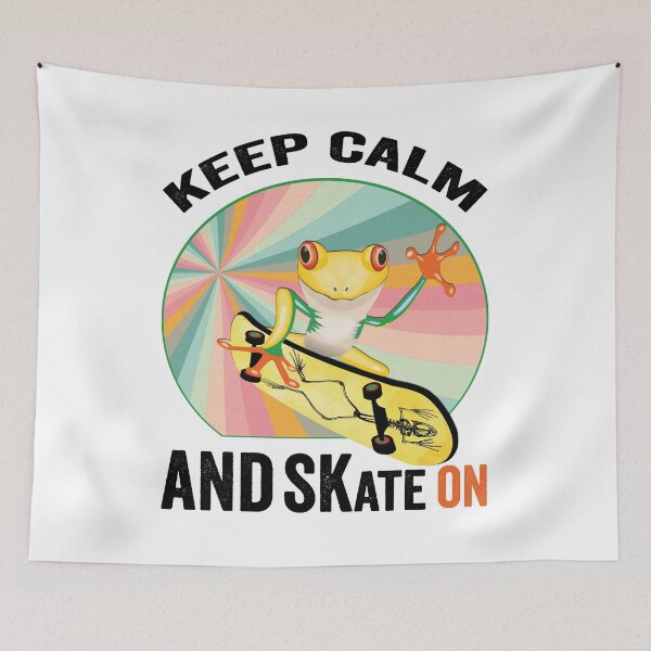 Item preview, Golden Frog On Skateboard Vintage Design Gift idea, Yallow board, Frog On Skateboard T Shirt, Keep Calm And Skate On. designed and sold by KHRO.