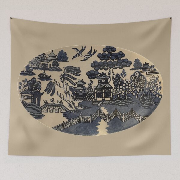 Item preview, Delft Blue China Plate Painting designed and sold by LusterGirl.