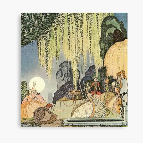The Queen of the Woods Kay Nielsen's illustrations for "In Powder and Crinoline" (1913) Canvas Print
