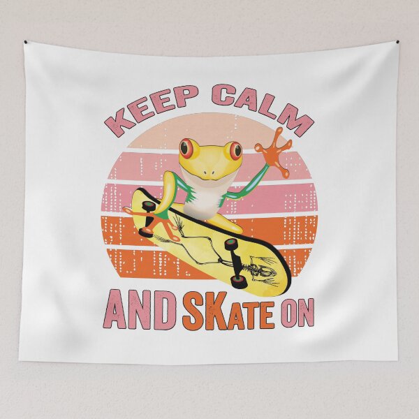 Item preview, Frog On Skateboard Vintage Design Gift idea, Yallow board, Frog On Skateboard T Shirt, Keep Calm And Skate On. designed and sold by KHRO.