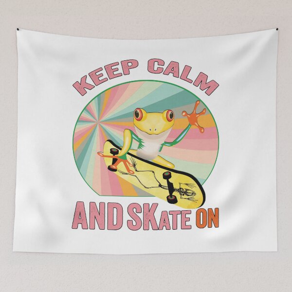 Item preview, Golden Frog On Skateboard Vintage Design Gift idea, Yallow board, Frog On Skateboard T Shirt, Keep Calm And Skate On. designed and sold by KHRO.