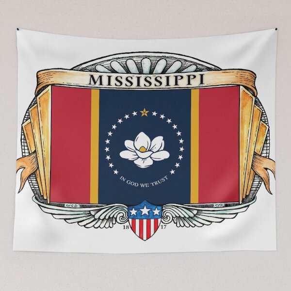 Item preview, Mississippi Art Deco Design with Flag vs2 designed and sold by Cleave.