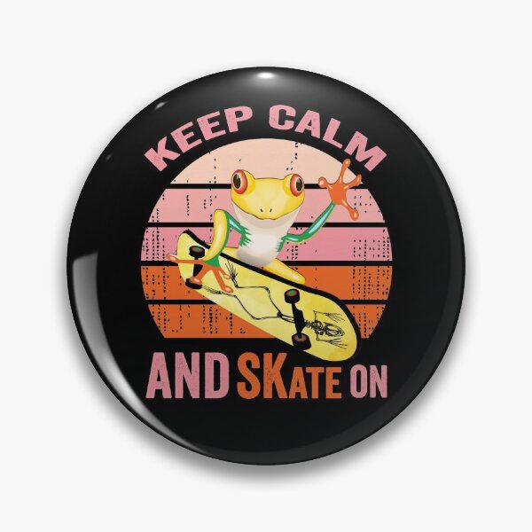 Item preview, Keep Calm And Skate On, Golden Frog On Skateboard Vintage Design Gift idea, Gift Idea for Anniversary, Wedding, Mother's Day, Father's Day, Graduation, Thanksgiving, Christmas & New Year's Day. designed and sold by KHRO.