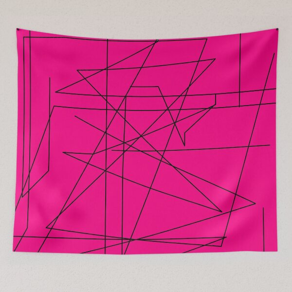 Item preview, Black Labyrinth Maze on pink background designed and sold by oxoxoxo.