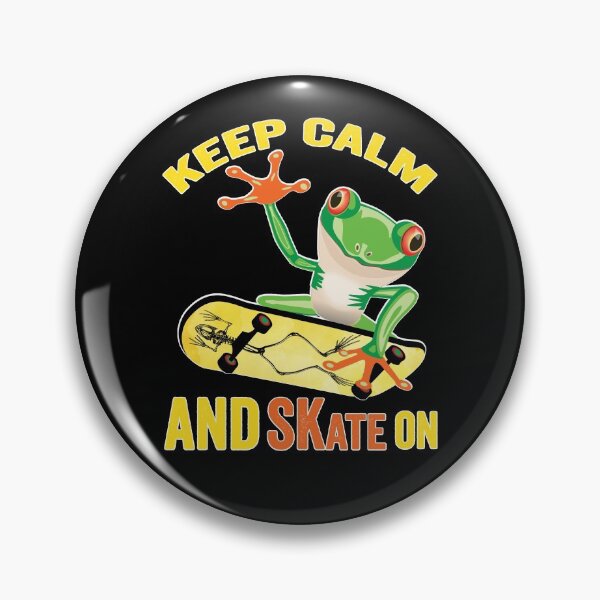 Item preview, Keep Calm And Skate On, Frog On Skateboard Vintage Design Gift idea, Yallow board, Frog On Skateboard T Shirt, Keep Calm And Skate On. designed and sold by KHRO.