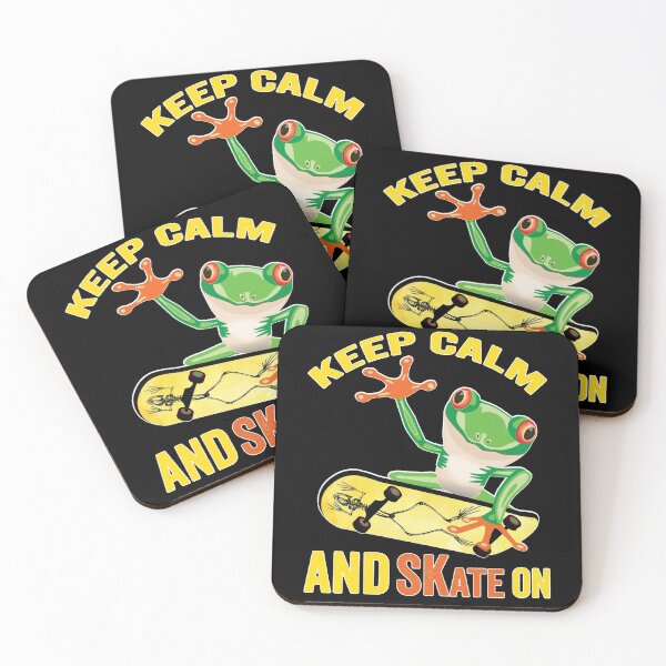 Item preview, Keep Calm And Skate On, Frog On Skateboard Vintage Design Gift idea, Yallow board, Frog On Skateboard T Shirt, Keep Calm And Skate On. designed and sold by KHRO.