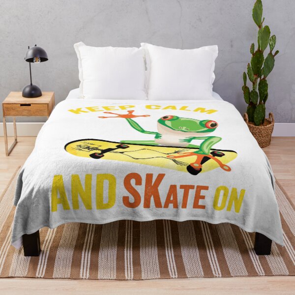 Item preview, Keep Calm And Skate On, Frog On Skateboard Vintage Design Gift idea, Yallow board, Frog On Skateboard T Shirt, Keep Calm And Skate On. designed and sold by KHRO.