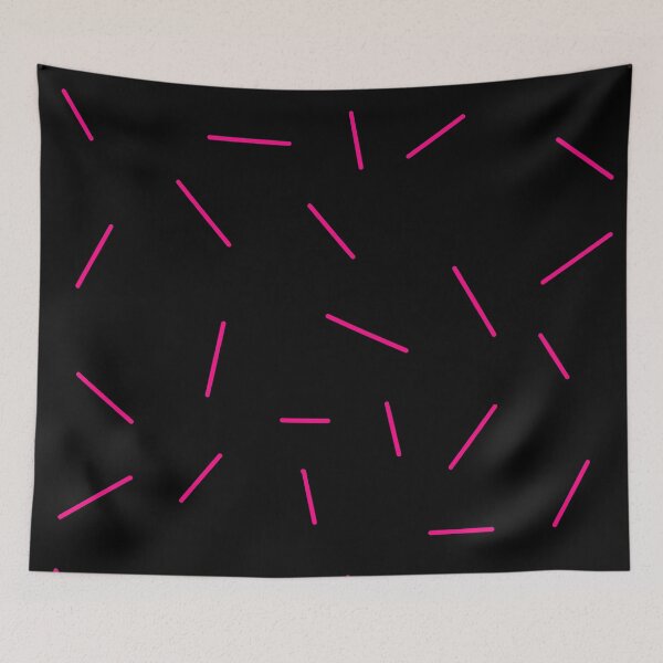 Item preview, Dancing pink dashes black background designed and sold by oxoxoxo.