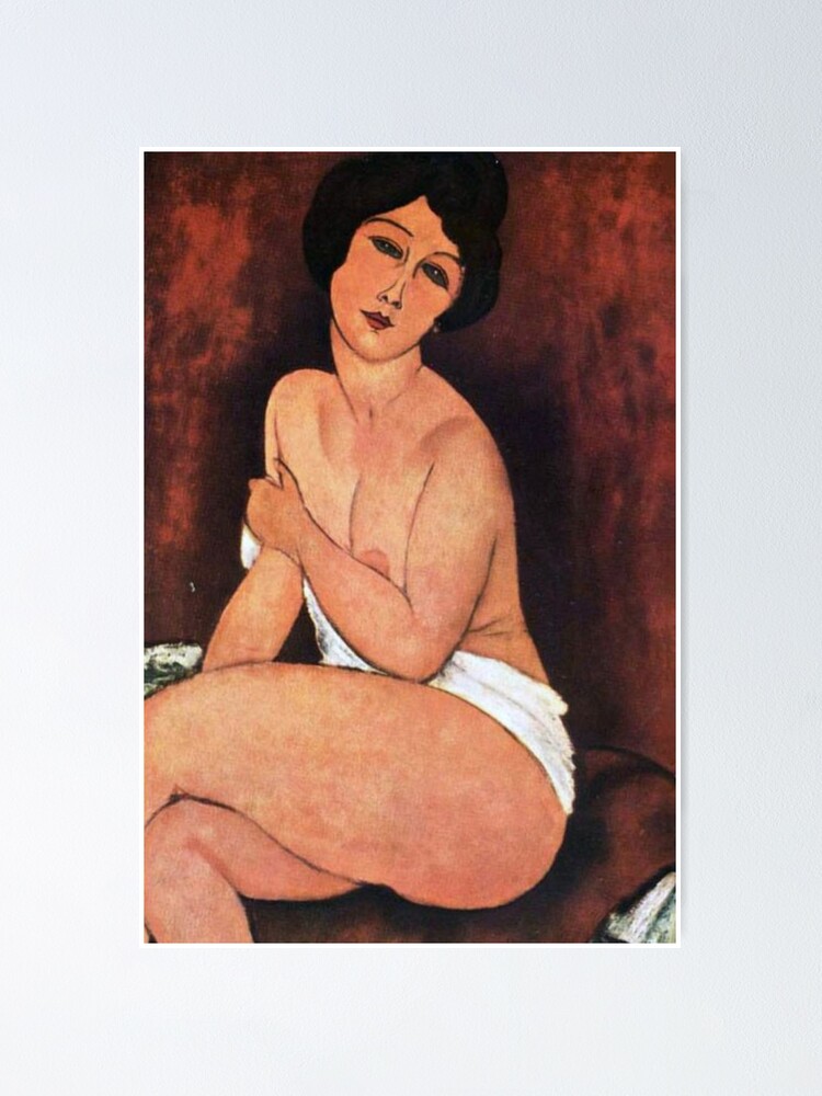 Large Seated Nude Amedeo Modigliani Classic Famous Art Poster