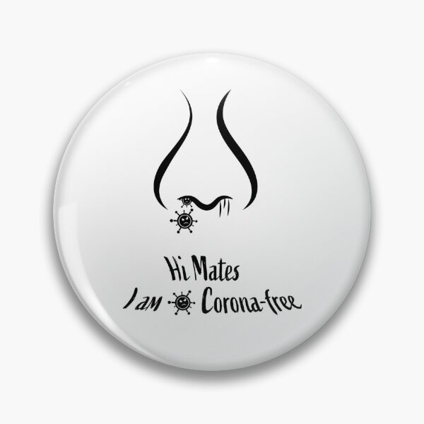 Item preview, Runny Nose Cartoonish Hi Mates I'm Corona-free Black designed and sold by James-Kaft.