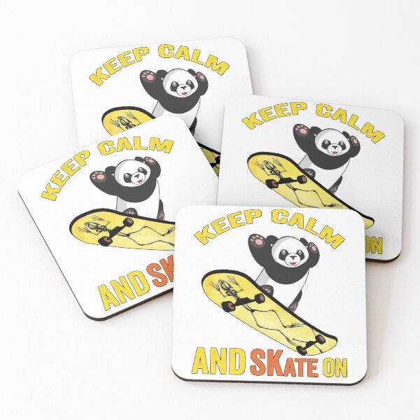 Item preview, Keep Calm And Skate On, Sweet Panda On Skateboard Vintage Design Gift idea, Yallow board, Vegan PandaOn Skateboard T Shirt, Keep Calm And Skate On. designed and sold by KHRO.