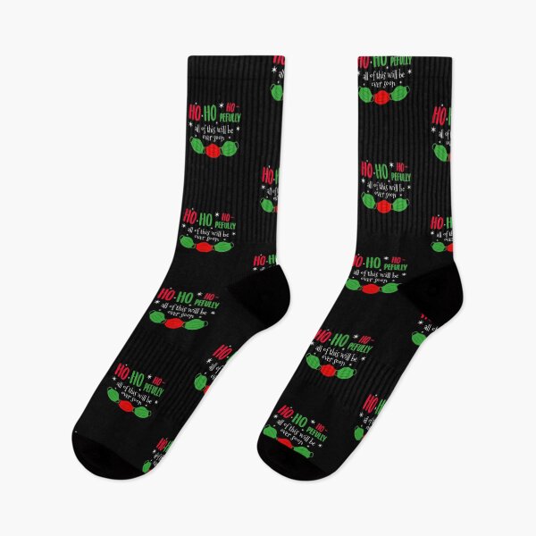 Item preview, christmas pajamas for family Ho Ho Hopefully This Will Be Over Soon Christmas In Quarantine Face masks chain designed and sold by RainbowPandas.