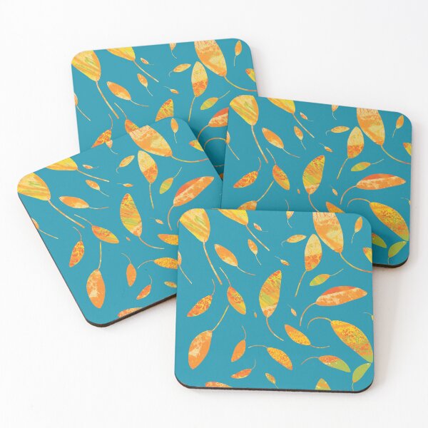 Artikelvorschau, Orange Teal Leaf Pattern Design entworfen und verkauft von NancyMerkle.