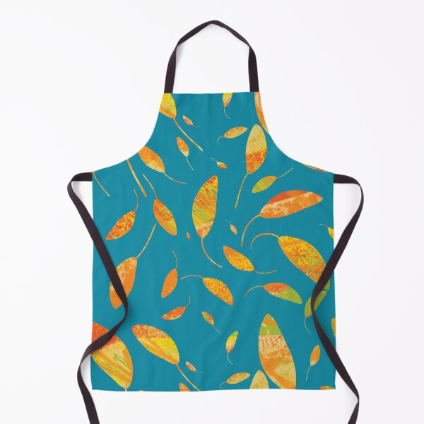 Artikelvorschau, Orange Teal Leaf Pattern Design entworfen und verkauft von NancyMerkle.