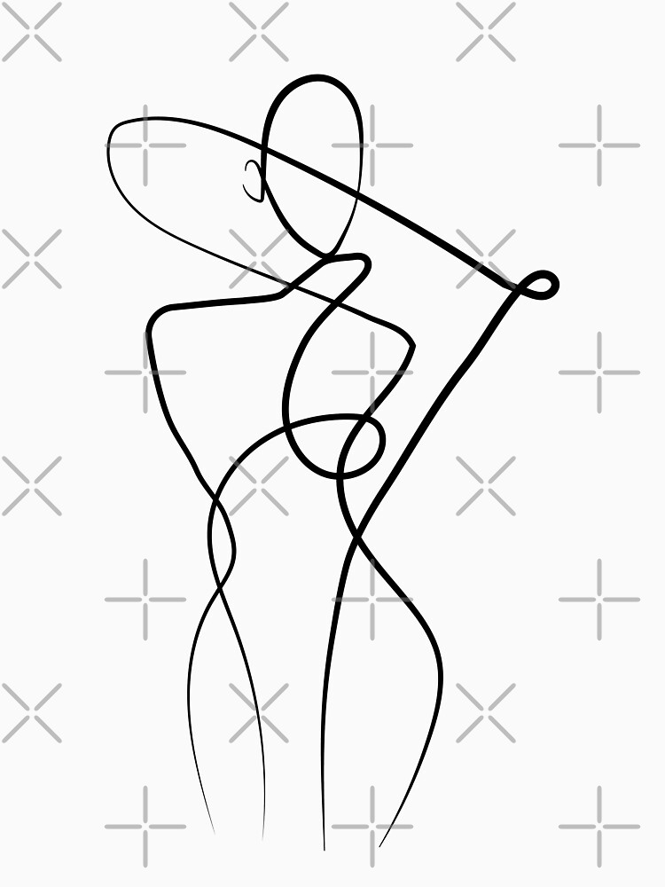 Woman Body Line Drawing Minimal Abstract Curves Hand Drawing Modern 