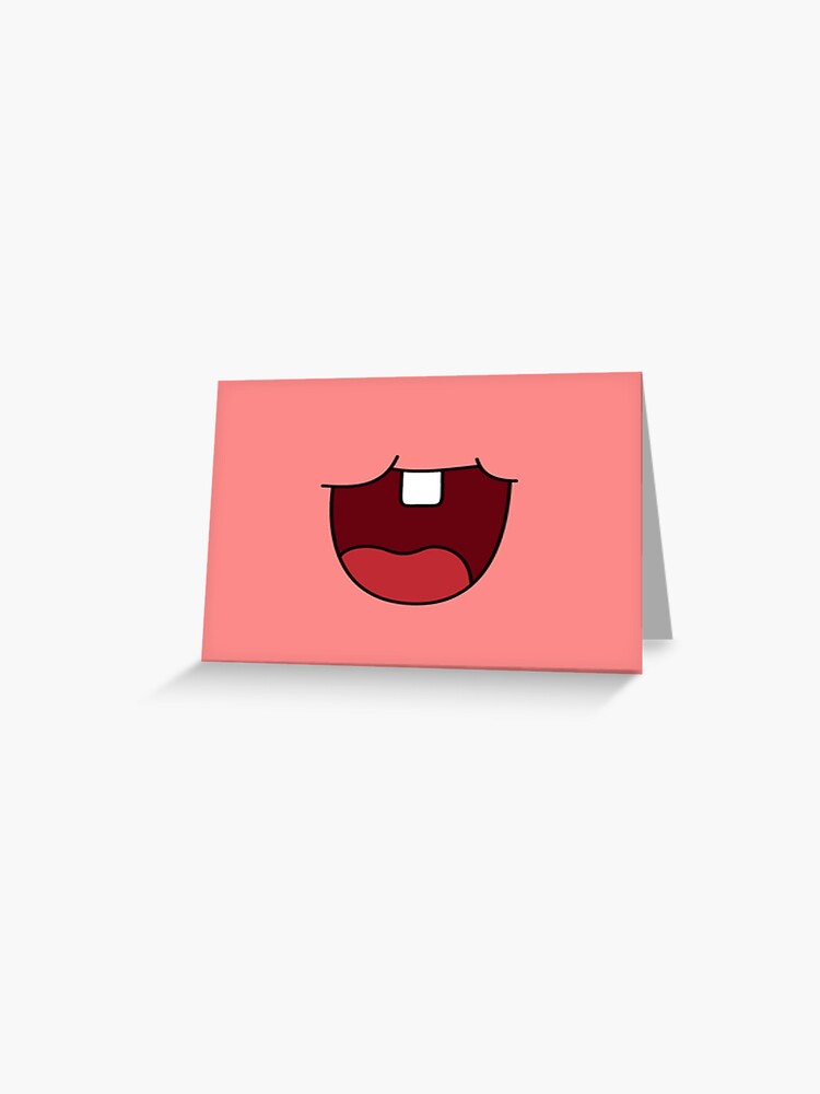 Patrick Star One Tooth Smile Spongebob Greeting Card By Boxingsfinest Redbubble