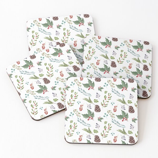 Item preview, Holly berry,mistletoe Christmas, festive  pattern  designed and sold by MariaMarinova.