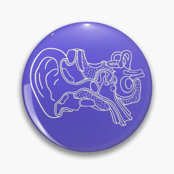 Item preview, White Line Drawing of Inner Ear Anatomy Illustration designed and sold by taylorcustom.