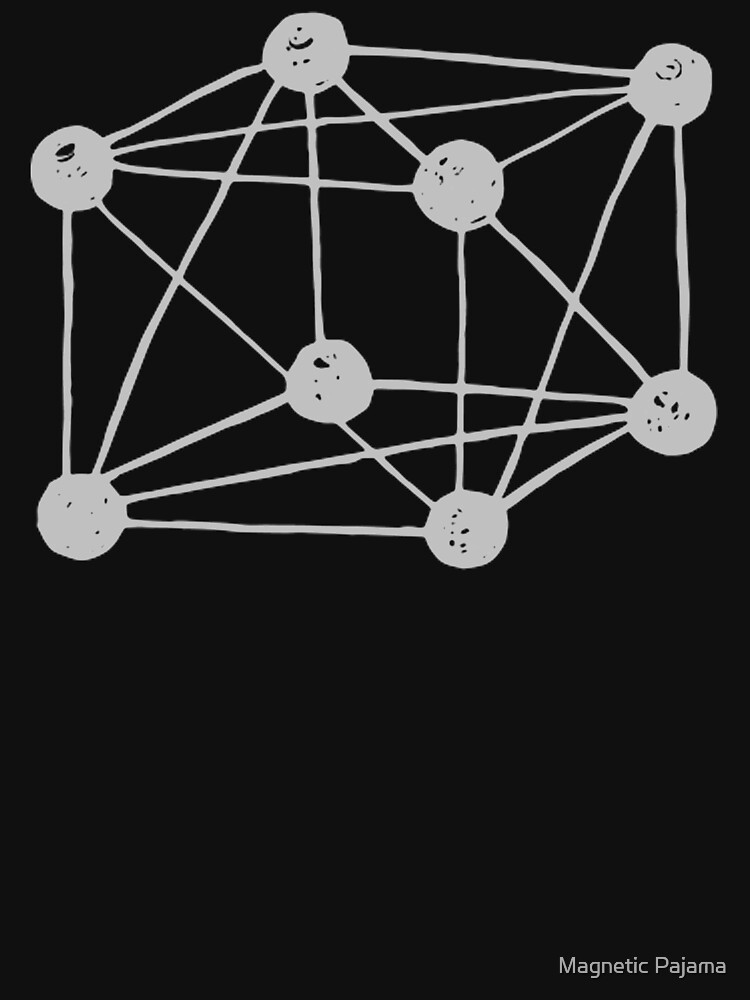 Tesseract ~ 4D cube. monochrome retro quantum physics by MagneticMama