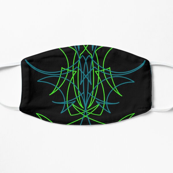 Green Pinstripes Flat Mask