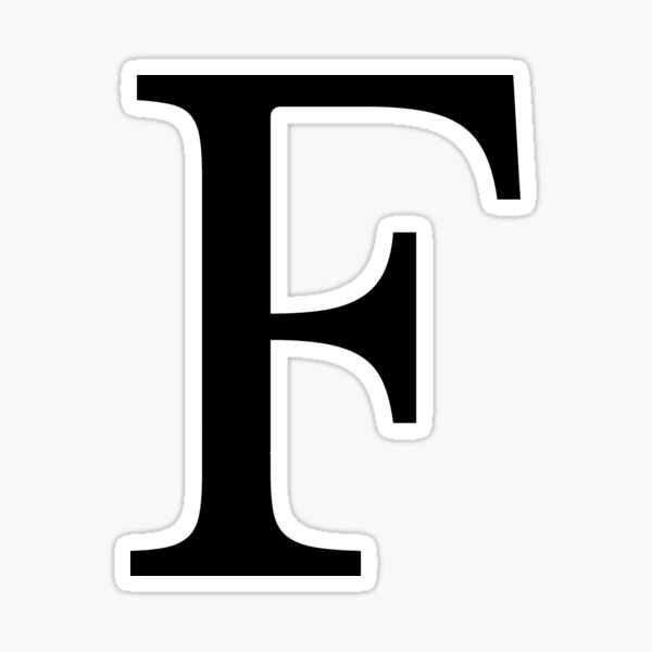 Letter F Black Color Sticker For Sale By Funstudio Redbubble