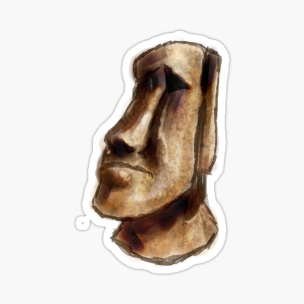 Moai Easter Island Head Statue Emoji Meme Sticker for Sale by CoryHarts