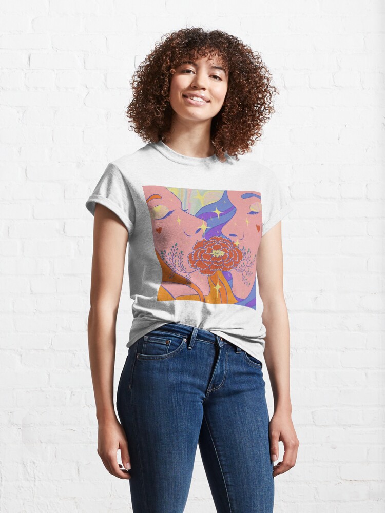 Alternate view of Floral Kiss 60s Retro Groovy Psychedelic Vintage Classic T-Shirt