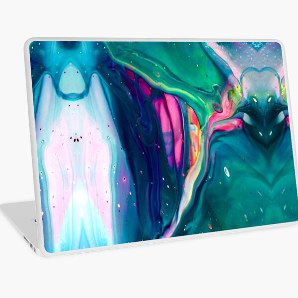 Acrylic Pour Art Print, Aesthetic, “Spaceship” Laptop Skin