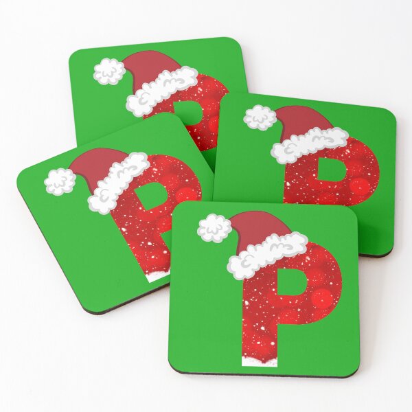Item preview, nowy Letter P with Santa Hat designed and sold by LiveAndGlow.