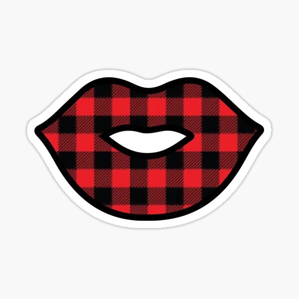 Checkered Lips Sticker