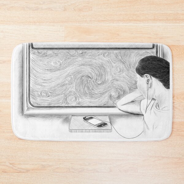 Item preview, Illustration of a girl looking at the starry sky outside the window of a train  designed and sold by iswenyi.