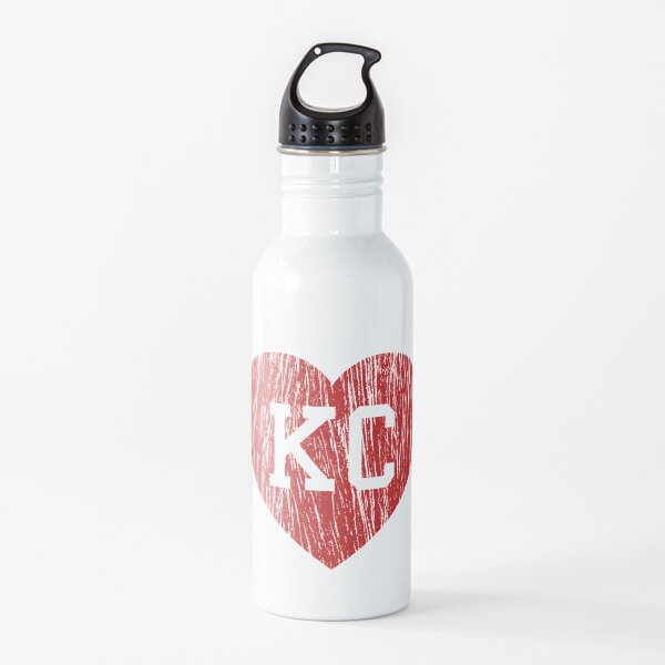 Vintage Retro KC Football Love Red Heart Art American Football Cool Sport Lovers Fan Gift Water Bottle
