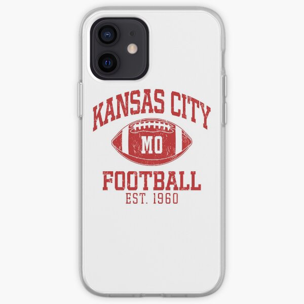 Vintage Retro KC Football Red Art Cool American Football Sport Lovers Fan Gift iPhone Soft Case
