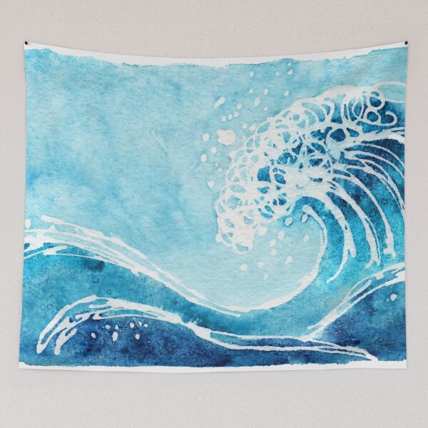 Item preview, Watercolor Ocean Blue Wave designed and sold by maruwatercolor.