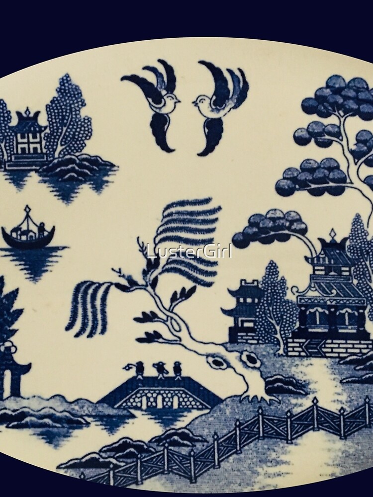 blue willow pattern dress WILLOW FLORAL RUCHED DRESS IN BLUE main image 1