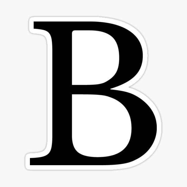 "Letter B - Black Color" Sticker For Sale By FunStudio | Redbubble