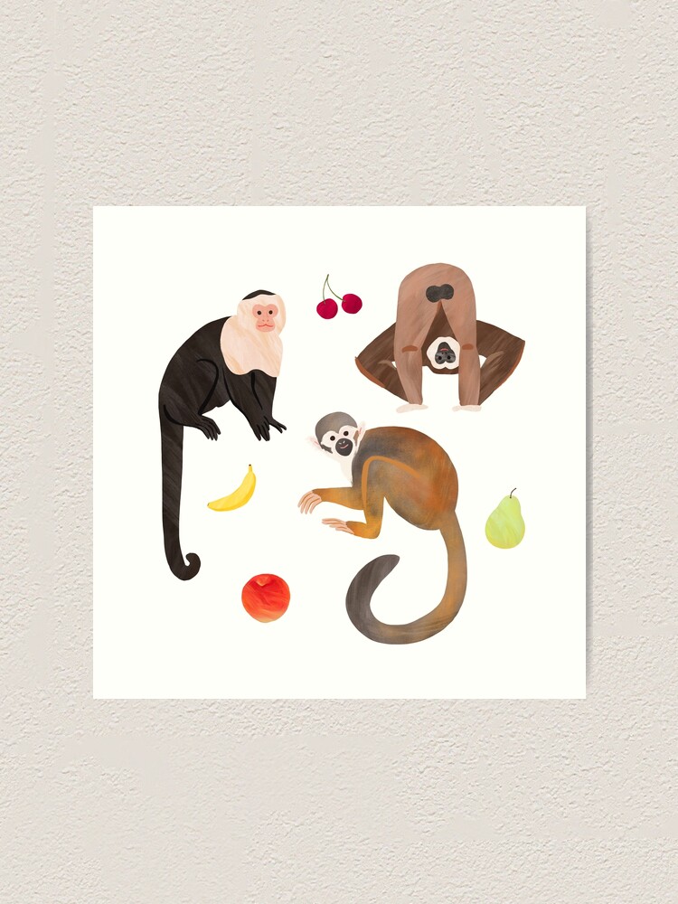 Alternate view of Monkeys & Fruits Art Print
