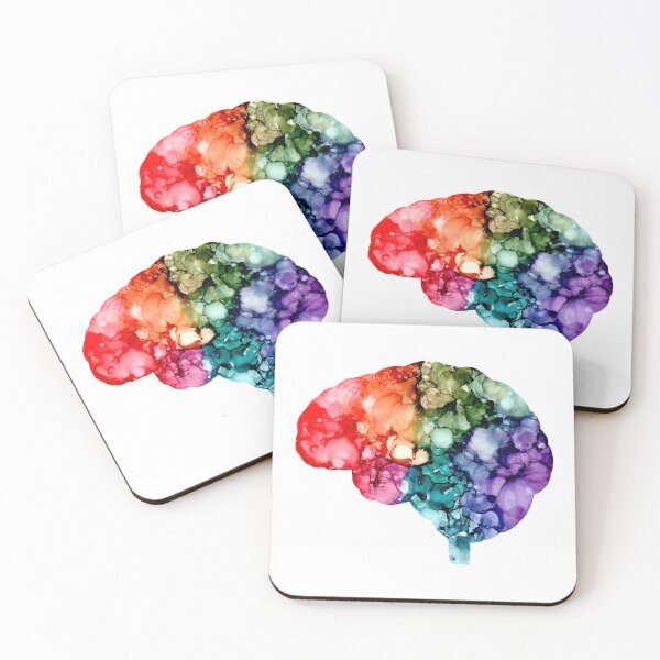 Anatomy - Brain (Chroma) Coasters (Set of 4)