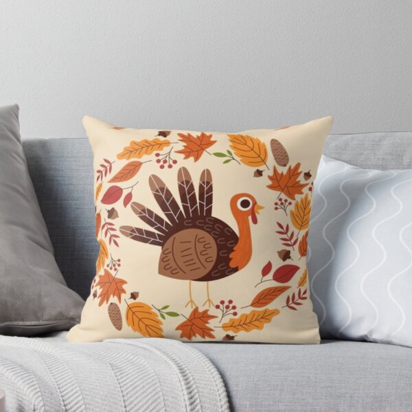 Item preview, Gobble me Thanksgiving, Autumn, chicken, fall, leaf, vintage pattern, November, watercolor, thanksgiving greetings designed and sold by August-E.