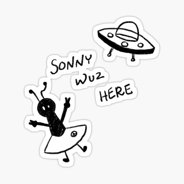 Sonny Wuz Here | Classic Sonny Joon Doodle Design Sticker