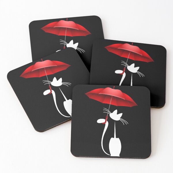 Item preview, Cartoon Cat With Red Umbrella designed and sold by KA DESIGNS.