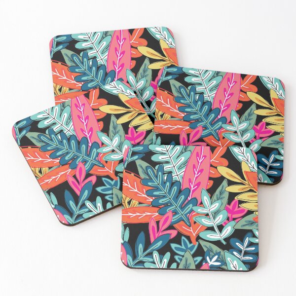Item preview, Plant Lover - Urban Jungle Leafy Bold Pattern - Orange, Green, Yellow, Coral, Black designed and sold by Cultural Creations Merch.