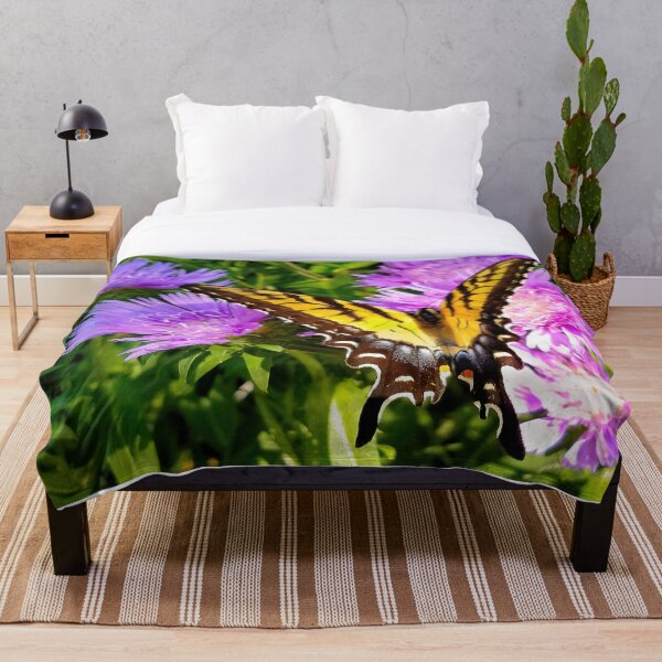 Item preview, Yellow Swallowtail Butterfly Munchin on Purple Flower designed and sold by NC NatureVisions.