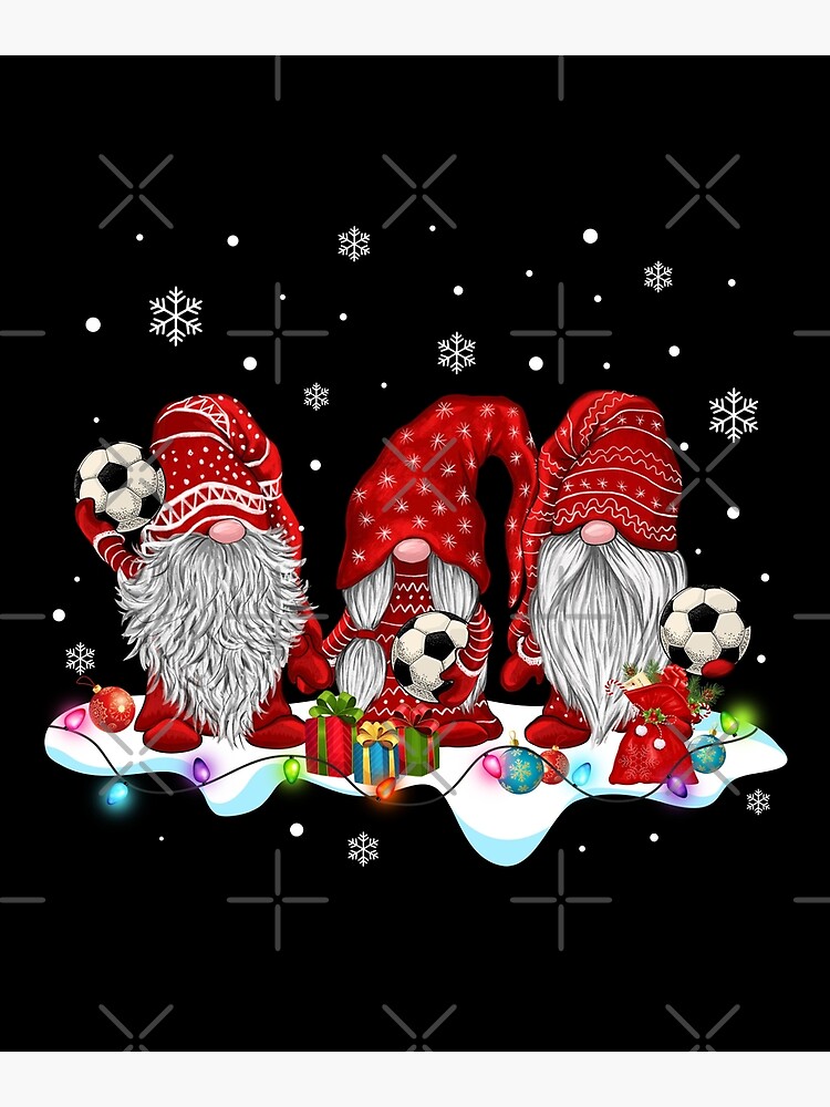 Three Gnomes In Red Costume Christmas Gift X-Mas Funny T-Shirt
