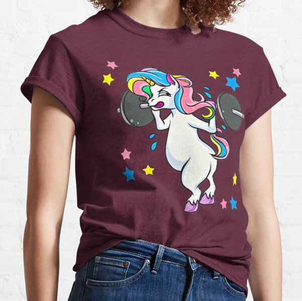 Weight Lifting Unicorn Funny Workout Classic T-Shirt