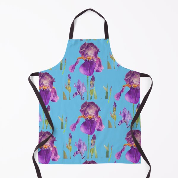 Item preview, Iris Watercolor Painting - Elegant Purple on Blue designed and sold by Sarah  Rajkotwala.