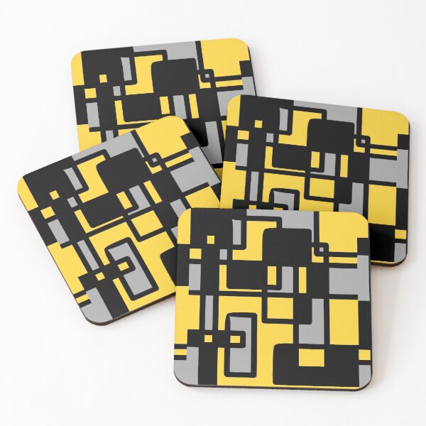 Item preview, Gold and Black Unique Mod Color Block Geographic Pattern designed and sold by ChromaticAddict.